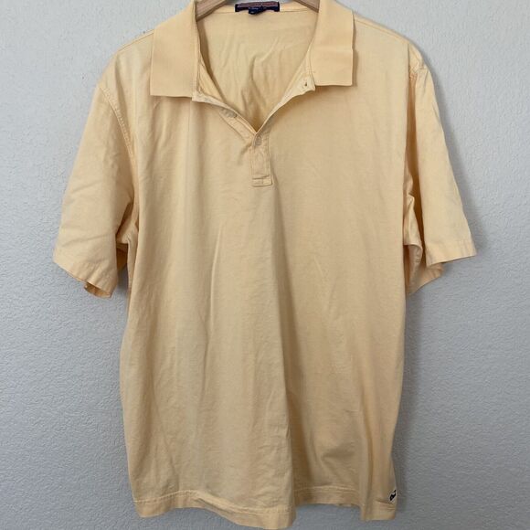 Vineyard Vines Shirt Mens L Peach Orange Polo Golf Thick Mercerized Cotton - Picture 1 of 6